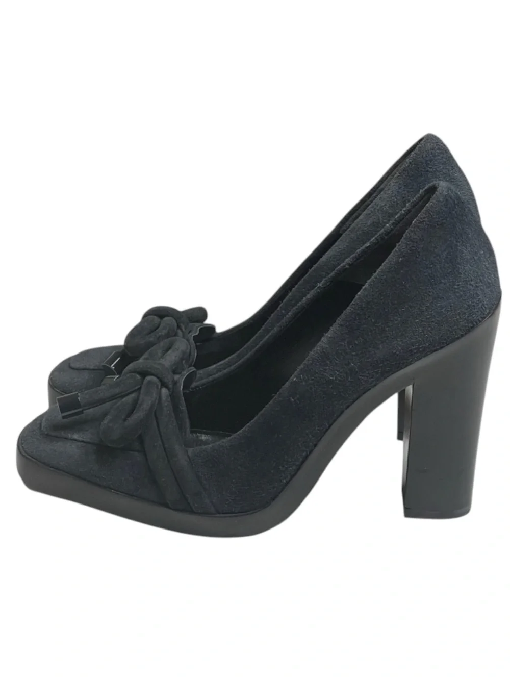 new Balenciaga ♚ Classic Suede Platform Heeled Loafer Pumps ♚ Navy Blue ♚ 35 5M